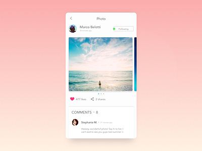 Photo page daily design elegant gallery minimalistic mobile photo practice simple ui web