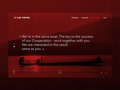 Solar virtue boat landing marketing red web