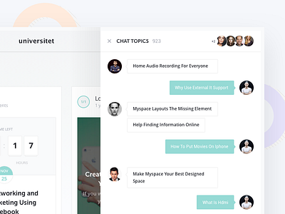 Universitet chat chat comments dialogues flat flatstudio ui universitet university ux