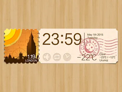 Weather app: London ben big building calendar city london map postmark stamp sun tower weather