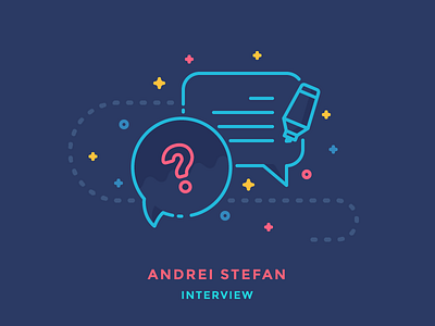 Interview: Andrei Stefan bubble chat communication icon illustration interview marker outline question talk