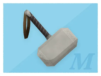 M is for Mjölnir avengers comic comics fantasy fiction film hammer illustration marvel movie thor vector