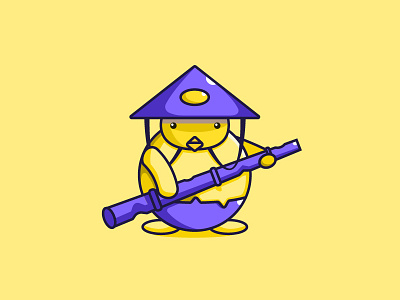 Kong-fu Duck bamboo duck illustration kongfu
