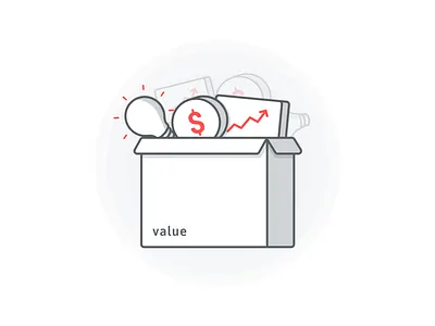 Value box business chart creative graph idea illustration profit value values vector