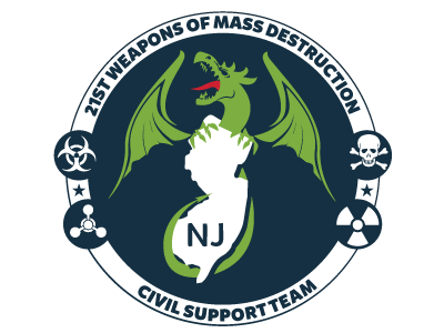 21st CST Logo cbrn chemical civil support team cst dragon hazmat logo military national guard new jersey wmd