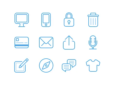 Icons #2 another one blue icon set icons illustration outline
