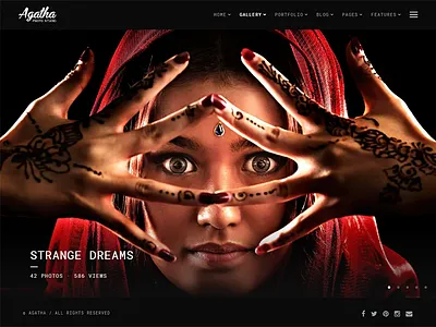 Agatha - Photography Portfolio Website Template blog css3 gallery html5 photo photo albums photographer photography portfolio responsive themetorium website