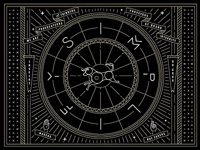 Simplify Poster astronomy banner bull burst hands line pattern poster rays stars