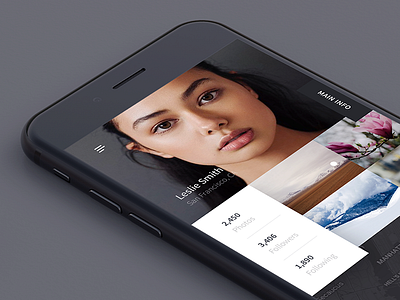 Profile view ios layout modern photos profile sleek ui ux