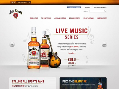 Throwback! bourbon design hero jim beam throwback ui web