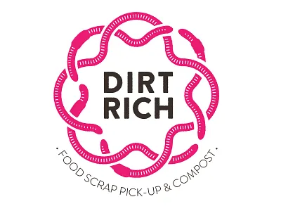 DIRTRICH logo compost dirtrich flower logo pink worm