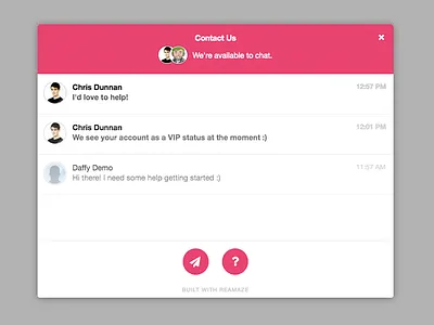 New Reamaze Lightbox colors dashboard desktop flat iframe in app messaging minimal modal pop up simple ui ux