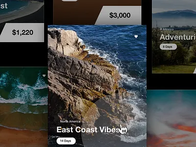 Travel Paths black cards hover travel
