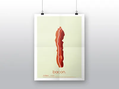 Bacon Poster bacon breakfast illustration poster
