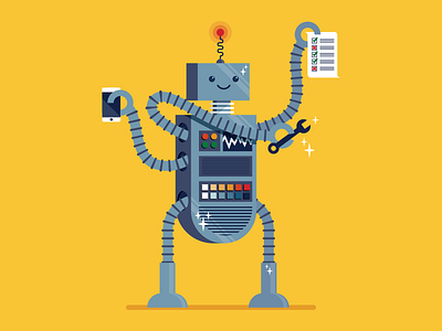 A Handy Little Robot illustration robot vector