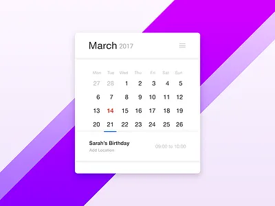 Calendar - Daily UI - #038 app calendar daily interface mobile ui ux