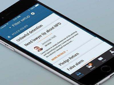 Lawyer mobile application feed gui law lawyer mobile navigation responsive ui ux