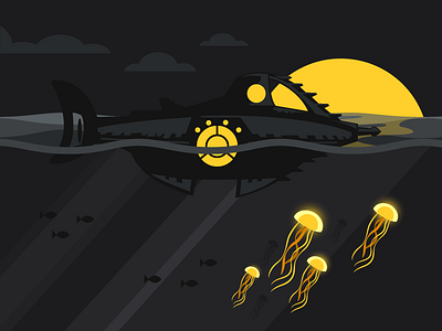 Managed WordPress Hosting illustration media temple nautical undersea wordpress