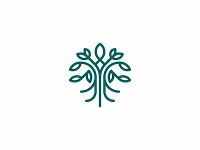 Nature Mark earth green icon leaf lineart logo natural nature roots simple tree