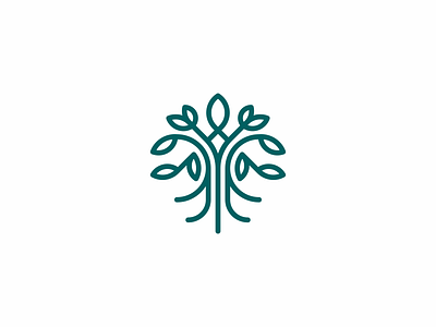 Nature Mark earth green icon leaf lineart logo natural nature roots simple tree