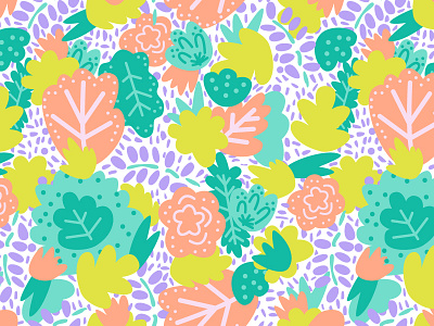 Floral Pattern design ferns floral illustration illustrator pattern plants seamless surfacedesign vector
