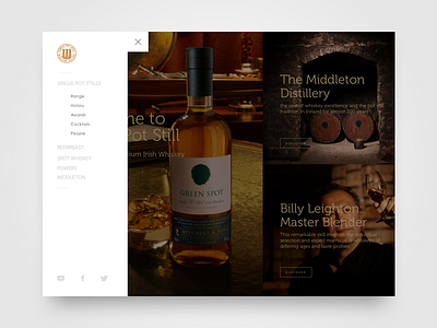 Whiskey Navigation Concept alcohol branding concept hamburger menu navigation premium responsive ui ux web website whiskey