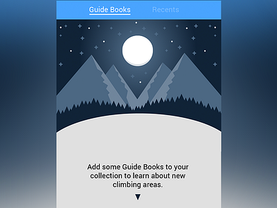 Climbing App Empty State android app climbing empty state guidebook