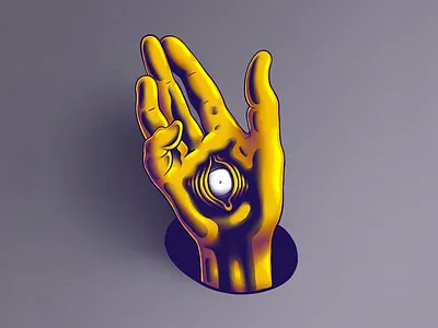 Third Eye Vol.II drawing expansion hand hole illustration mrcoofs psychedelic skin third eye yellow