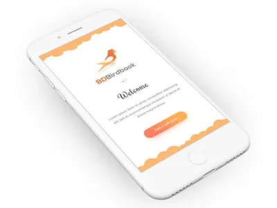 Bdbirdbook App app bird clean minimal mobile ui ux welcome