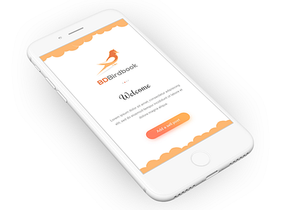 Bdbirdbook App app bird clean minimal mobile ui ux welcome