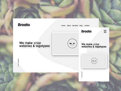 Broato landing page interface landing minimal mockup website