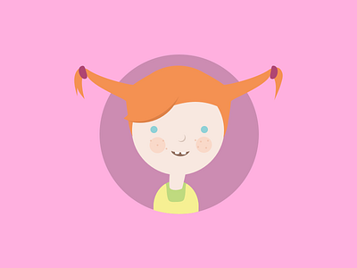 Pippi Langstrumpf avatar character flat girl illustration pippi langstrumpf pippi longstocking