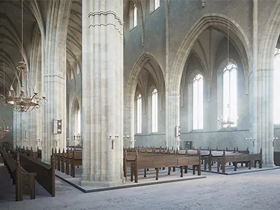 Church of the Barefoot Brothers #1 3d visualization architecture visualization archviz church church of the barefoot brothers interior octane rendering