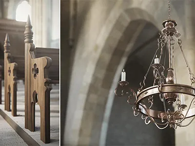 Church of the Barefoot Brothers #3 3d visualization architecture visualization archviz church church of the barefoot brothers interior octane rendering