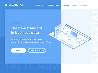 Daily UI 003/100 - Landing Page 003 blue clean daily challenge dailyui graph chart illustration landing page lp ui ux website design