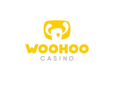 Woohoo Casino logo branding casino happy identity logo minimal yellow