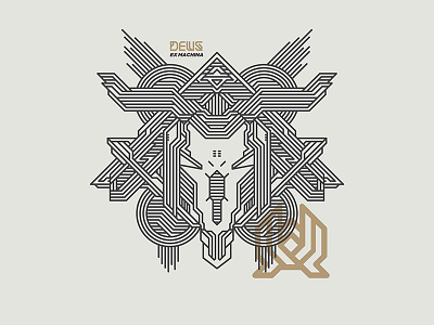 Das Skull - Deus Ex Machina abstract dasrobot line skull vector