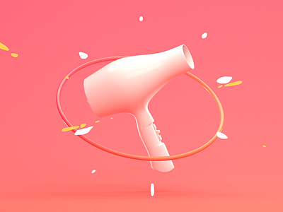 Hairdryer 3d cinema 4d gradient gradient 3d hairdresser hairdryer vray