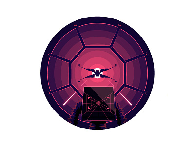 The Force is Strong with this one blend tool star wars vader vector x wing fighter