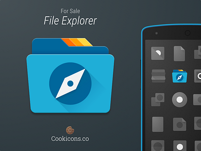 File Explorer Product Icon (Sold) android app compass explorer file folder icon material design