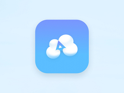 Cloudie App app exploration gradient icon logo shadow