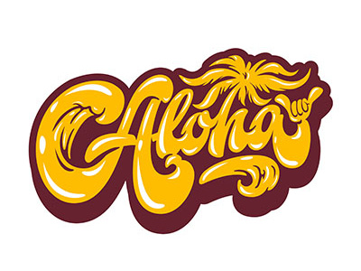 Hey)🌊 freestyle sketch "Aloha" for my Hawaiian friends )🌊 design hand lettering print type