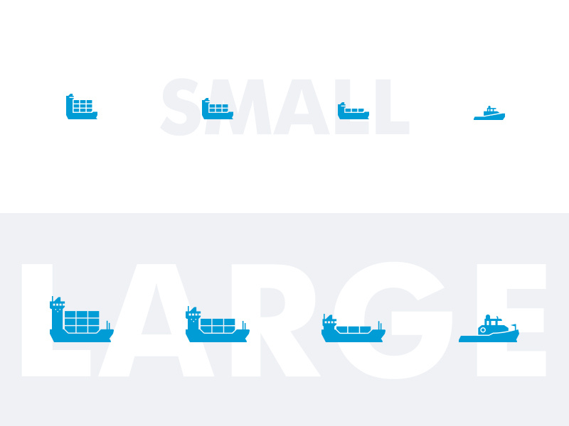 Example of Responsive containership icons