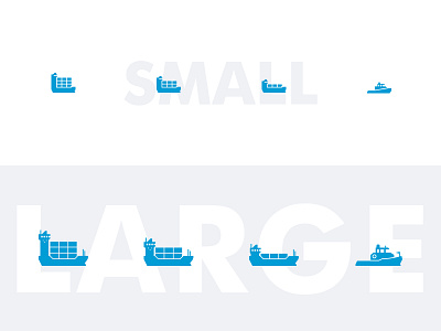 Responsive containership icons boat container geometry harbour icon iconography minimalistic pictogram port responsive scaling ship