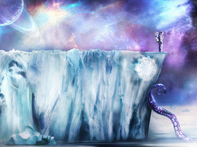 In the Space art artwork astronaut digital art drawing fantasy iceberg illustration painting photoshop space wacom