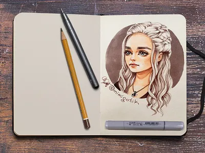 Daenerys Targaryen cartoon charachter daenerys draw gameofthrones targaryen