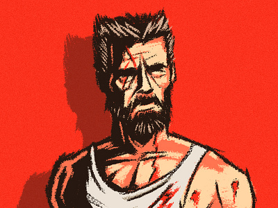 Logan art brush character design illustration lighting logan old man photoshop red shadow wolverine xmen