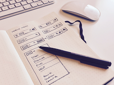 Just a sketch menu mobile responsive sketch wireframe