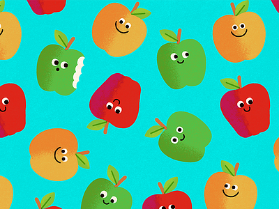 Apples Pattern apple apples character fruit happy pattern vegan vegetable