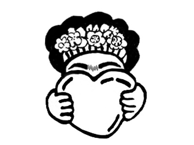 Frida Icon black and white drawing floral frida frida kahlo icon illustration photoshop